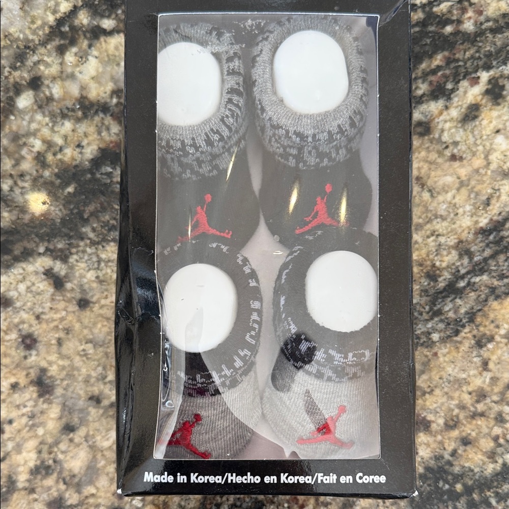 Jordan Infant Sock Collection - Black, Gray, White with Red Accents